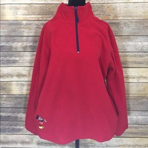 Red Mickey Mouse Quarter Zip Jacket